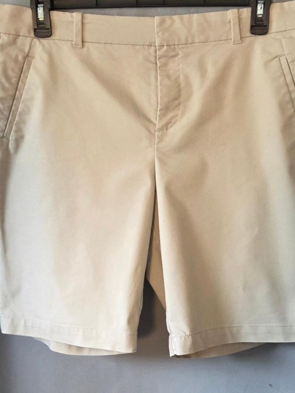 Dockers Women's Khaki Stretch Chino Shorts Size 14 Beige Classic Casual